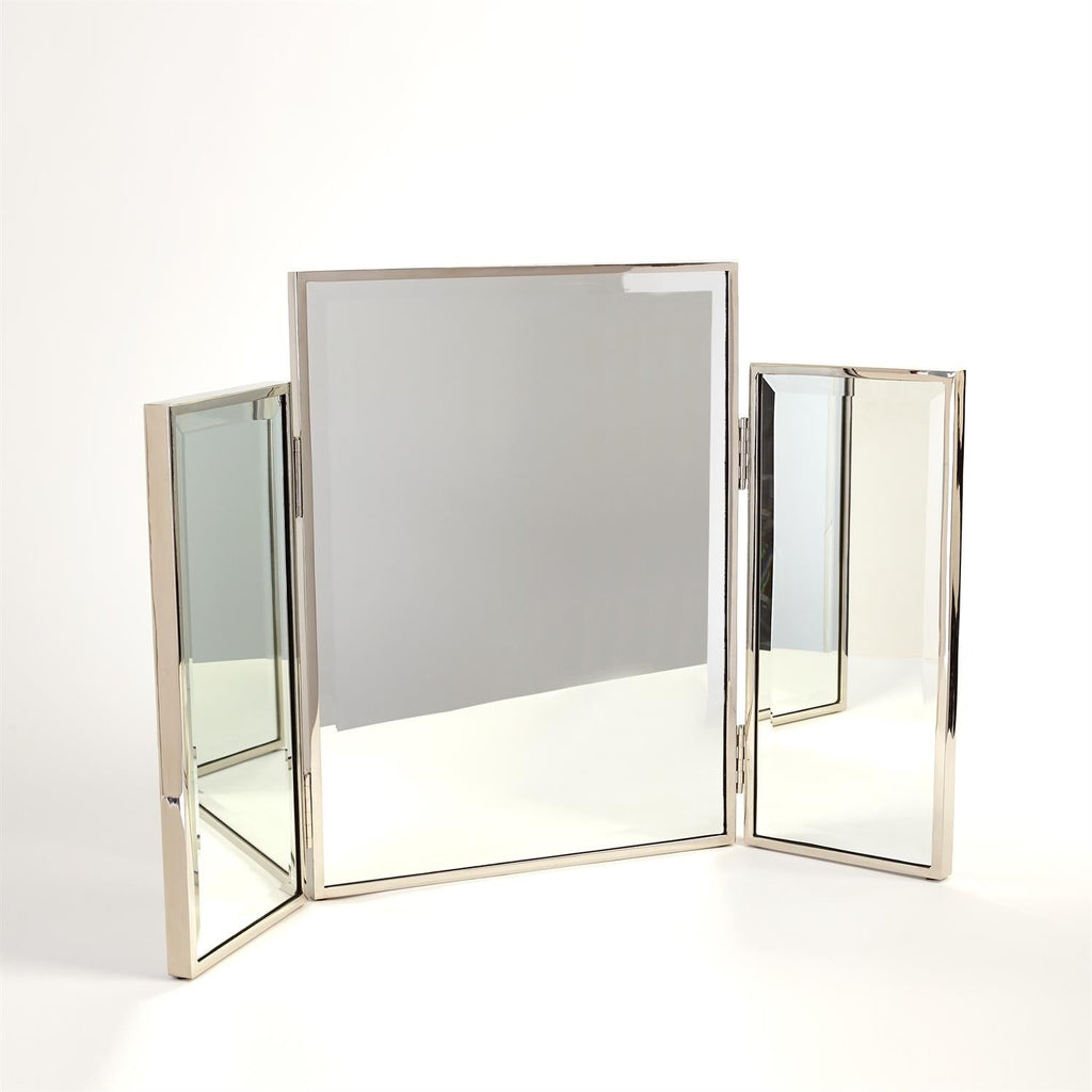 Tri-Fold Vanity Mirror-Global Views-GVSA-9.93415-MirrorsNickel-1-France and Son