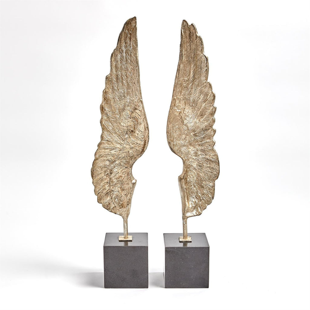 Wings Sculpture-Global Views-GVSA-8.82603-Decorative ObjectsSilver Leaf-Pair-1-France and Son