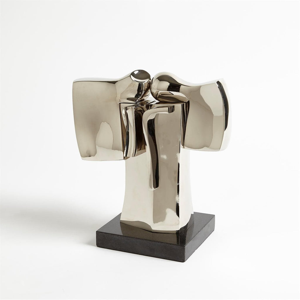 Abstract Dual Figure Sculpture - Nickel-Global Views-GVSA-8.82609-Decorative Objects-1-France and Son