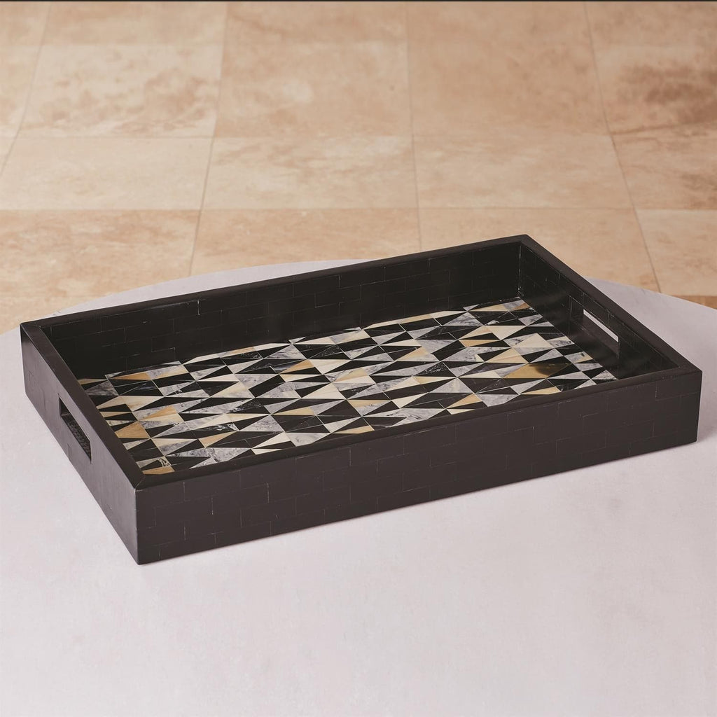 Brass Diamond Tray-Global Views-GVSA-9.93237-Trays-1-France and Son