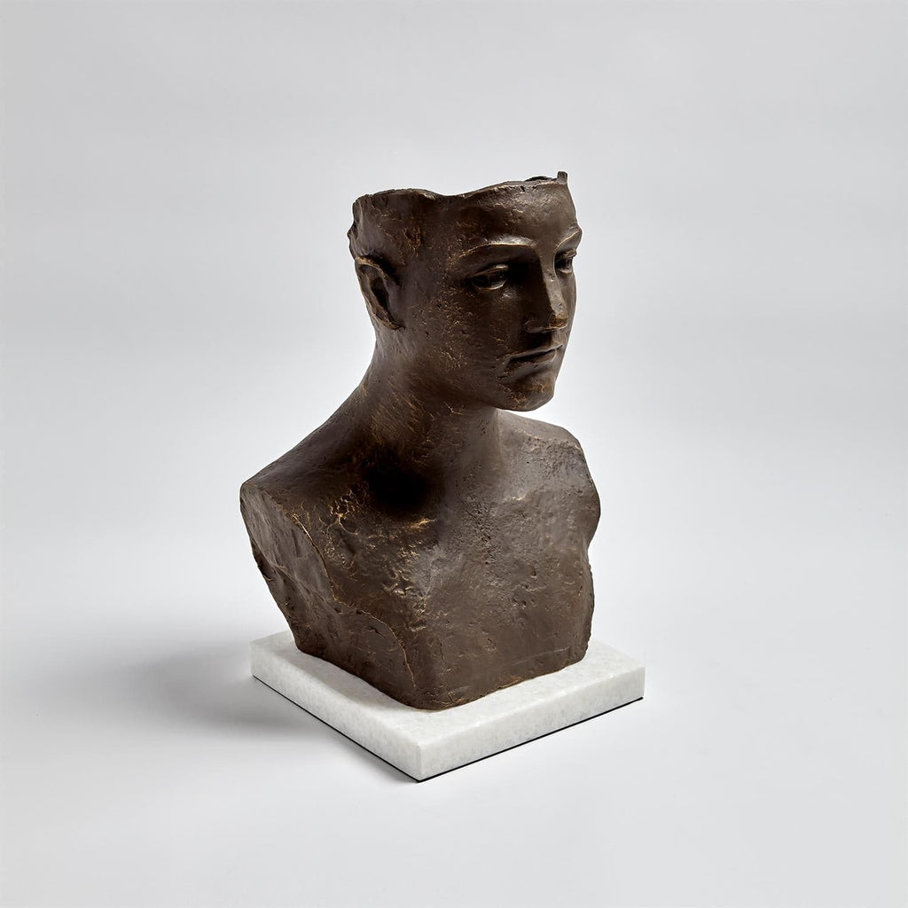 Head Sculpture - Cast Iron-Global Views-GVSA-8.80029-Decorative Objects-1-France and Son