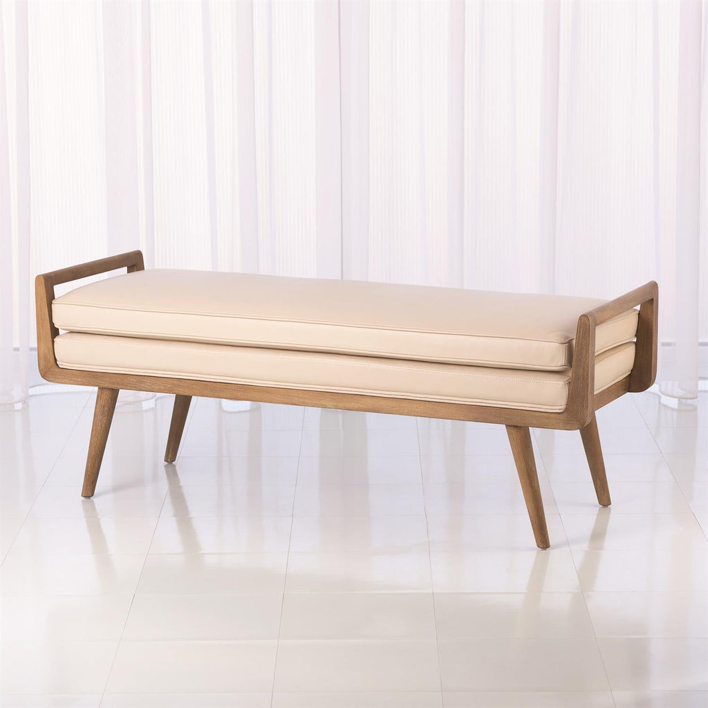 Lucas Long Bench-Global Views-GVSA-7.20188-BenchesBeige Leather-2-France and Son
