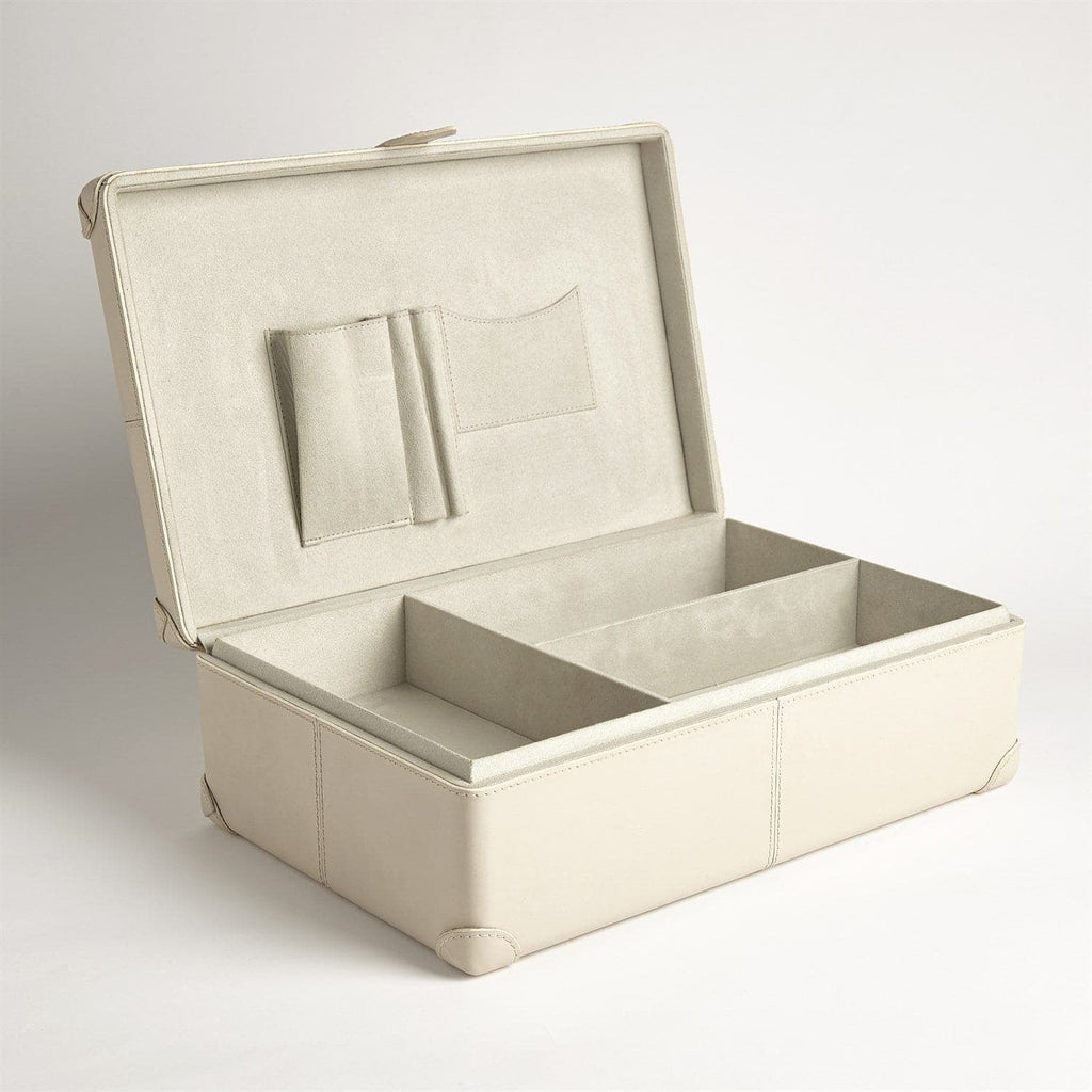 Tiburtina Box - Mist Leather-Global Views-GVSA-ASH9.90007-Baskets & BoxesLarge-1-France and Son
