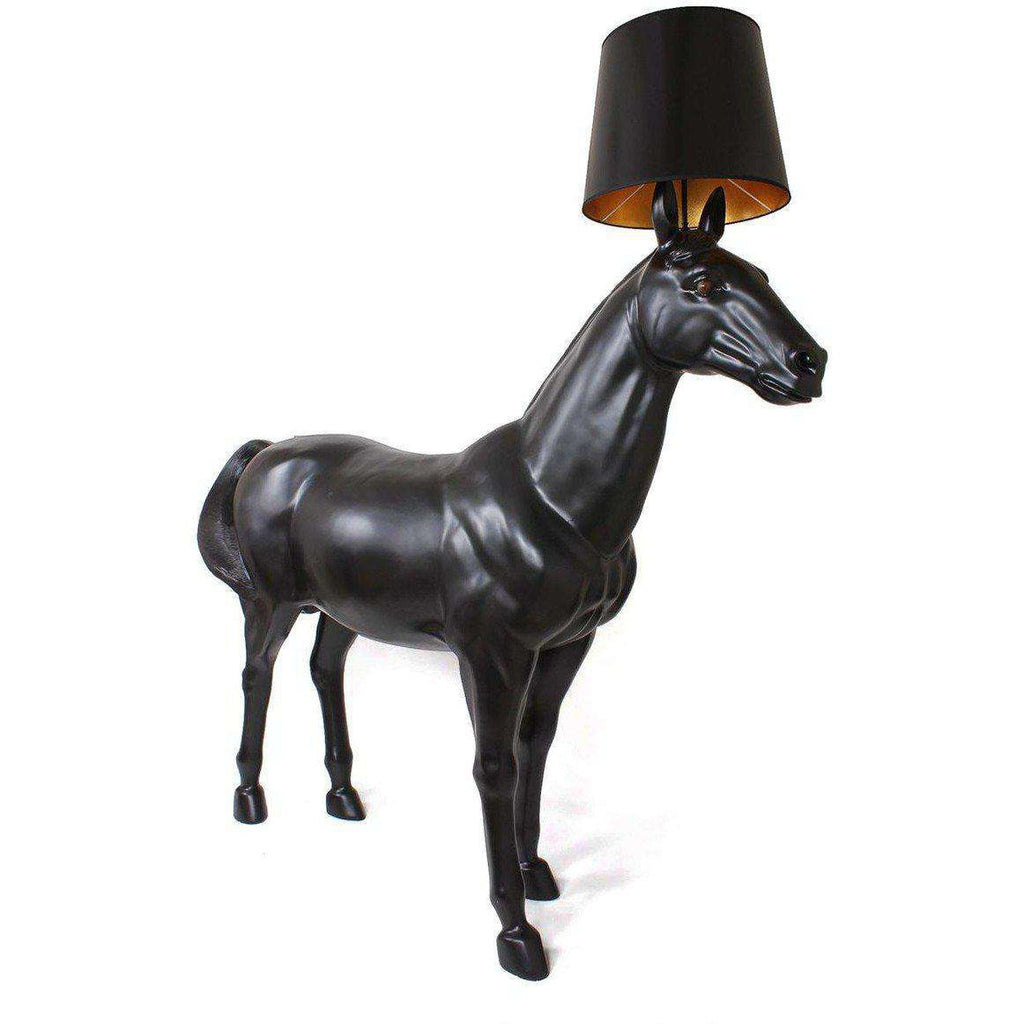 Mid-Century Modern Reproduction Life Size Black Horse Lamp Inspired by Moooi