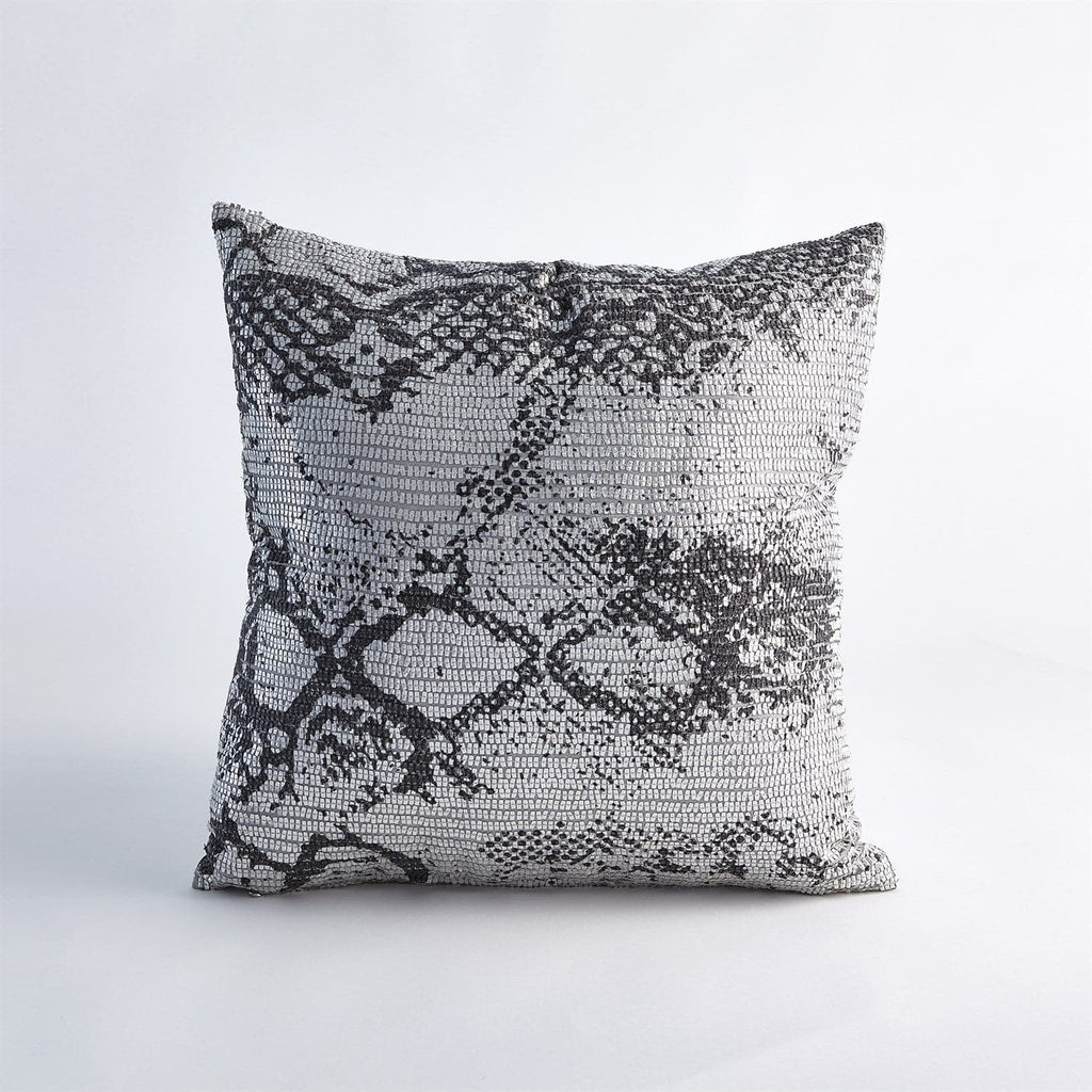 Shimmer Snake Skin Pillow - Silver-Global Views-GVSA-AS9.90002-Pillows-1-France and Son