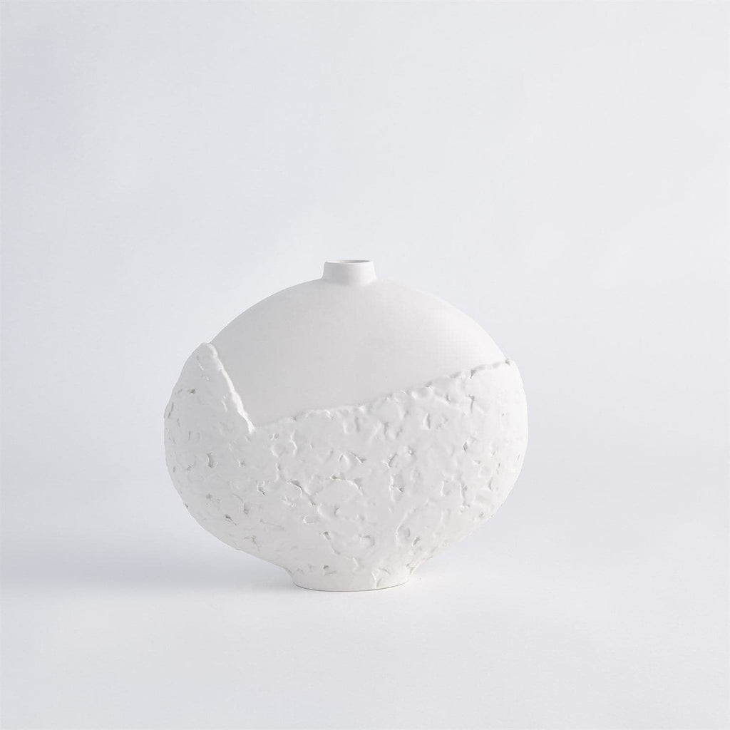Asymmetrical Stipple Vase-Global Views-GVSA-7.10368-VasesLarge-Matte White-1-France and Son