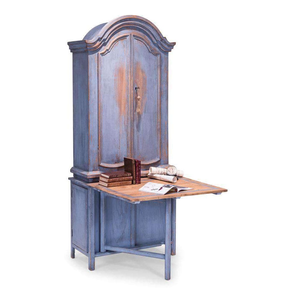 Blue Dress Writing Cabinet-SARREID-SARREID-40264-Bookcases & Cabinets-1-France and Son