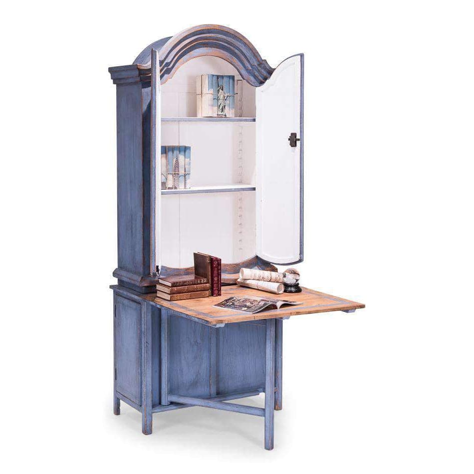 Blue Dress Writing Cabinet-SARREID-SARREID-40264-Bookcases & Cabinets-1-France and Son