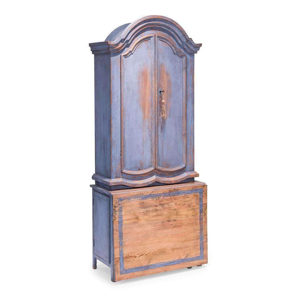 Blue Dress Writing Cabinet-SARREID-SARREID-40264-Bookcases & Cabinets-1-France and Son