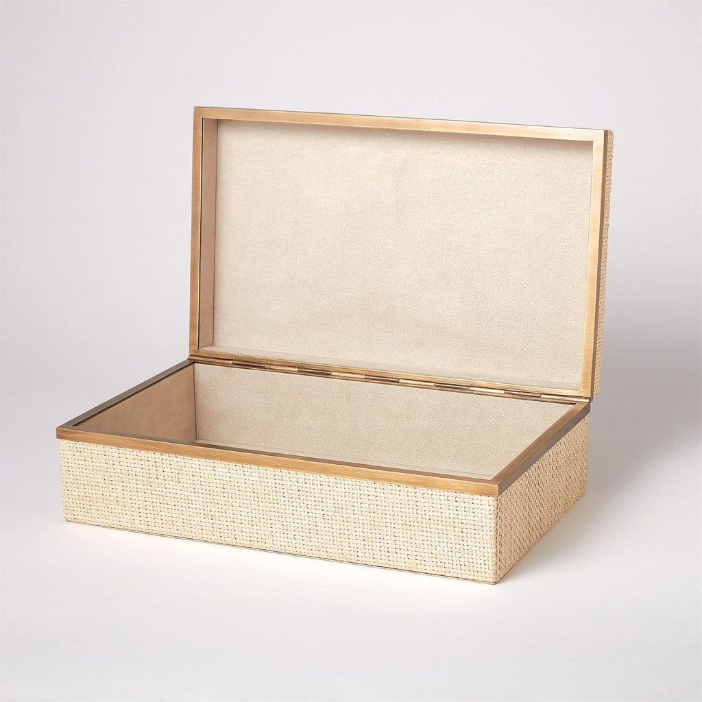 Vaux Hall Box - Woven Raffia - Large-Global Views-GVSA-7.91216-Baskets & Boxes-1-France and Son