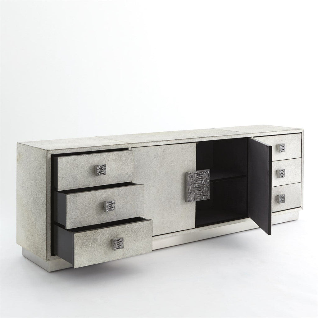 Metro Long Cabinet-Grey Hair-on-Hide-Global Views-GVSA-7.91047-Sideboards & Credenzas-1-France and Son
