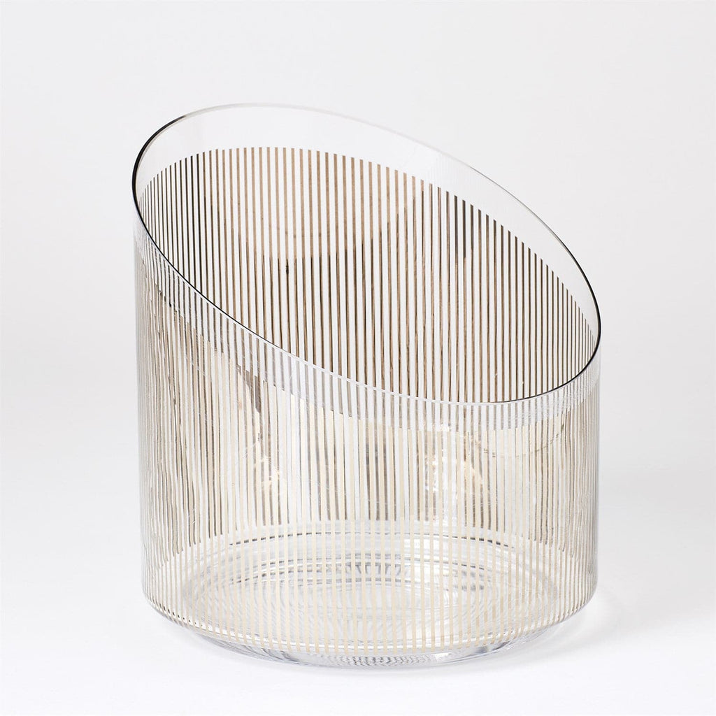 Platinum Stripe Ice Bucket-Global Views-GVSA-6.60502-Bar Decor-1-France and Son