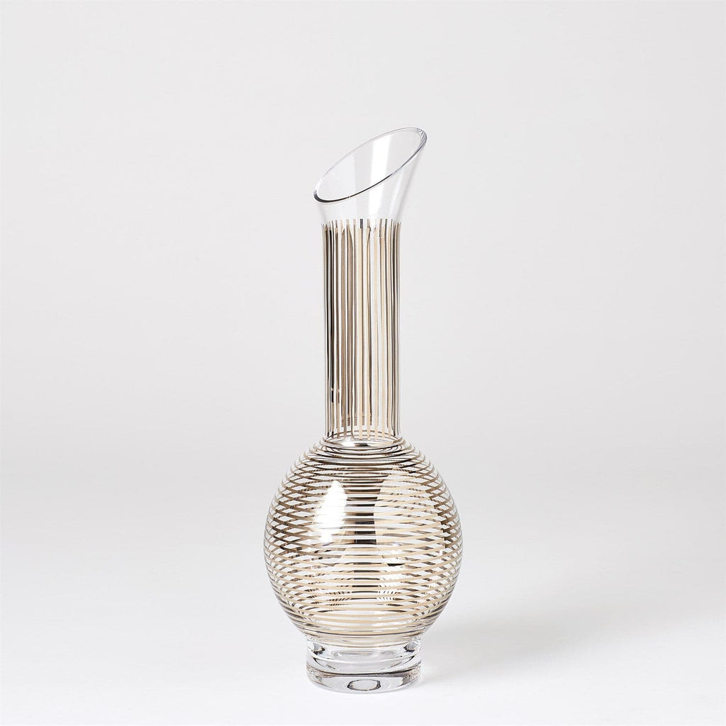 Platinum Stripe Wine Decanter - Cone-Global Views-GVSA-6.60504-Bar Decor-1-France and Son