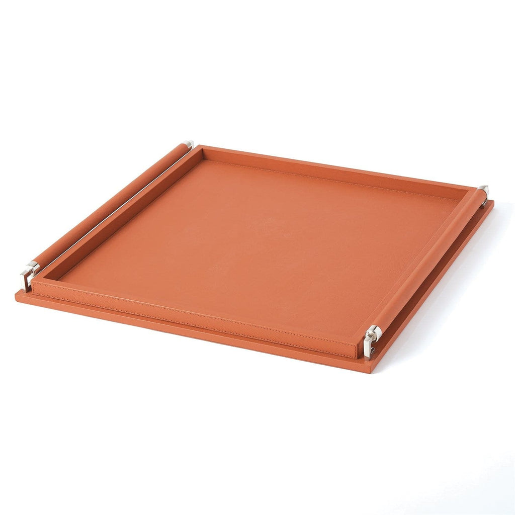 Wrapped Handle Tray-Global Views-GVSA-9.91376-TraysIvory Leather-1-France and Son