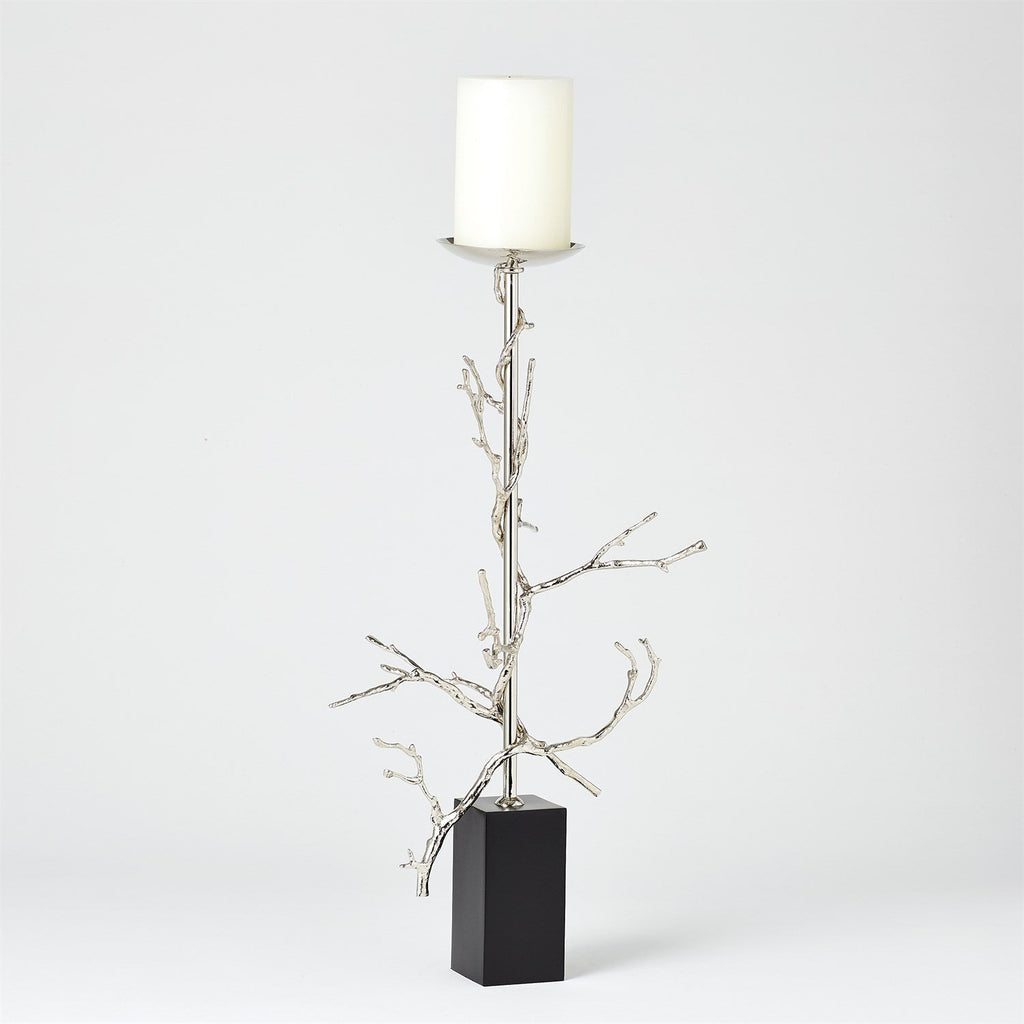 Twig Candle Holder-Global Views-GVSA-9.92060-Candle HoldersLarge-Nickel-1-France and Son