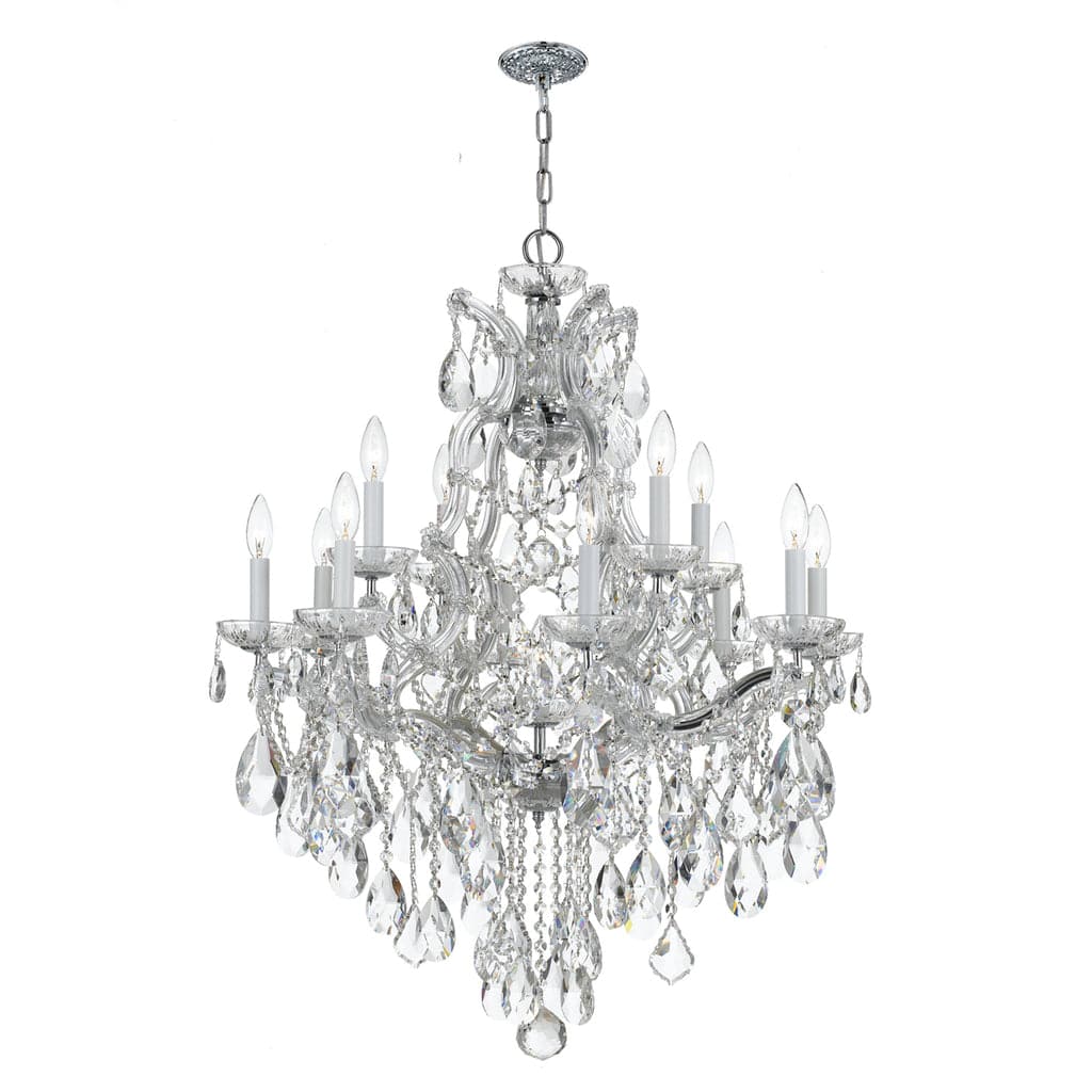 Maria Theresa 13 Light Crystal Chandelier-Crystorama Lighting Company-CRYSTO-4413-CH-CL-MWP-ChandeliersPolished Chrome-1-France and Son