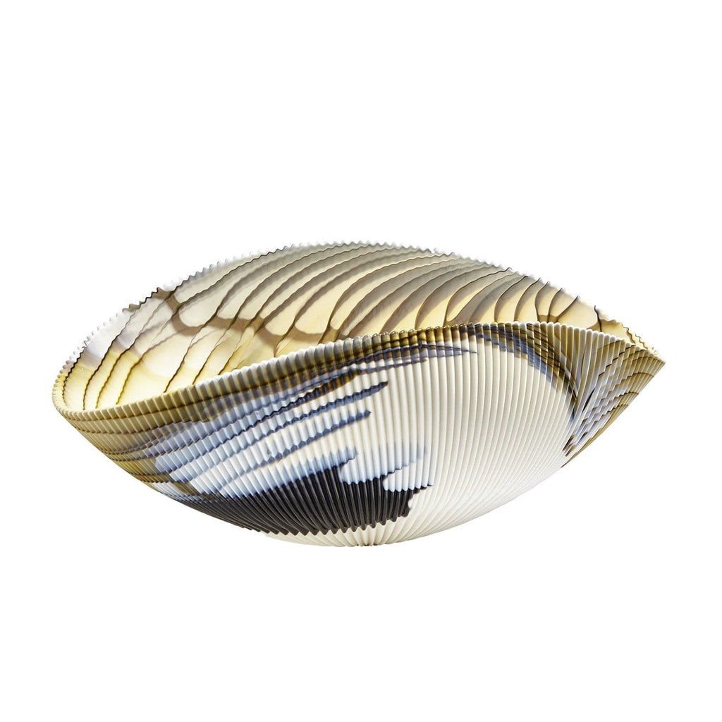 Pleated Bowl-Global Views-GVSA-3.31567-DecorLarge-Bronze Stripe-1-France and Son