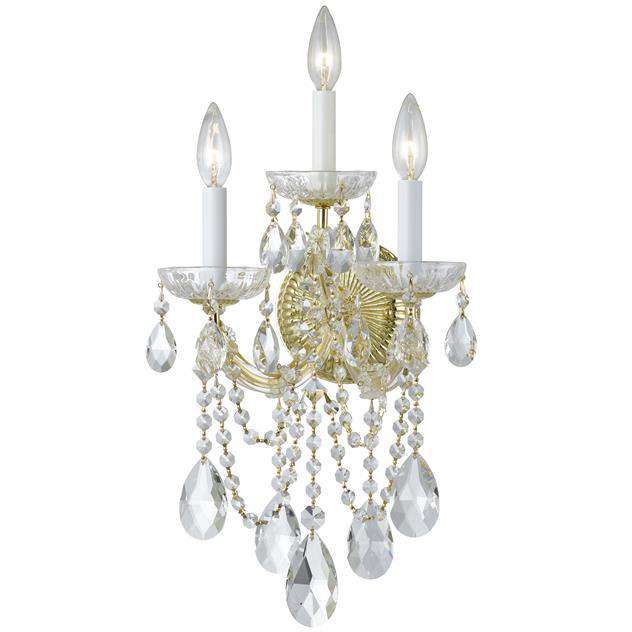 Maria Theresa 3 Light Sconce I-Crystorama Lighting Company-CRYSTO-4423-CH-CL-MWP-Wall LightingSilver-Clear Crystal-1-France and Son