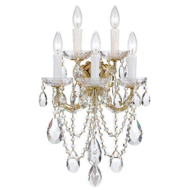 Maria Theresa 5 Light Sconce-Crystorama Lighting Company-CRYSTO-4425-CH-CL-MWP-Wall LightingChrome-Clear Crystal-1-France and Son