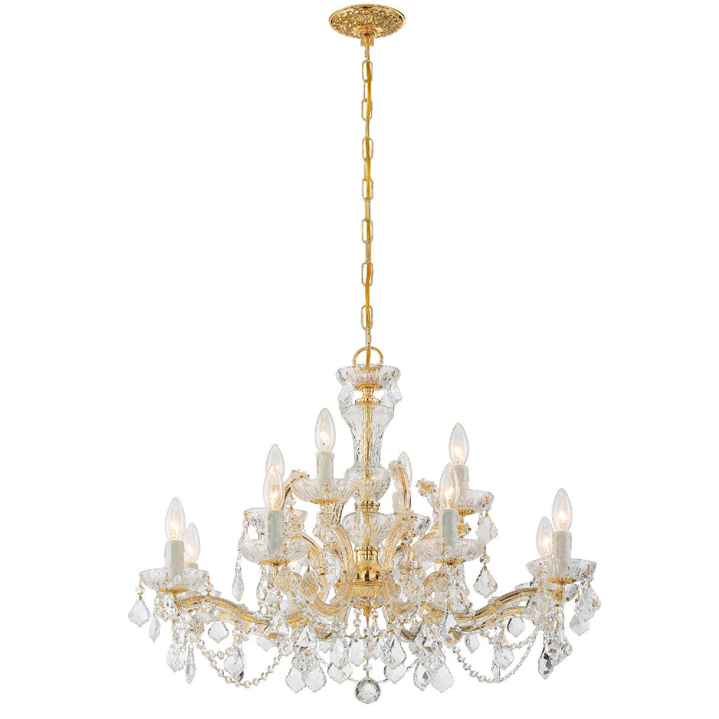 Maria Theresa 12 Light Crystal Chandelier-Crystorama Lighting Company-CRYSTO-4479-GD-CL-MWP-Chandeliers-1-France and Son