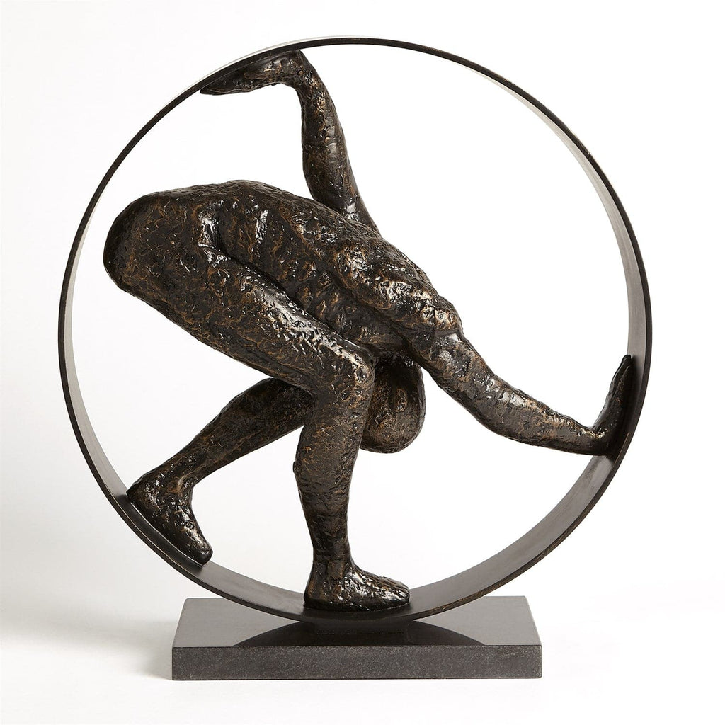 Man in Circle Sculpture - Bronze-Global Views-GVSA-8.82918-Decorative Objects-1-France and Son