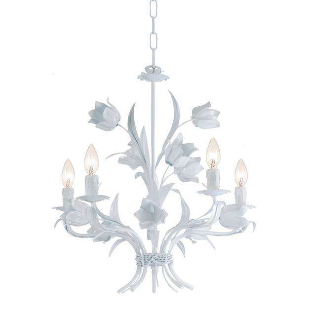 Southport 5 Light Wet White Chandelier-Crystorama Lighting Company-CRYSTO-4815-WW-Chandeliers-1-France and Son