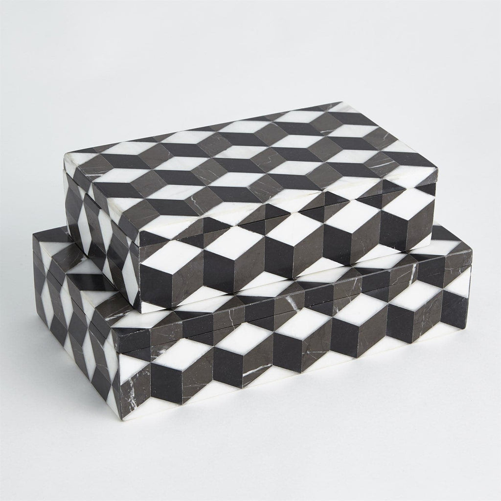 Escher Marble Box - Large-Global Views-GVSA-9.93565-Baskets & Boxes-1-France and Son