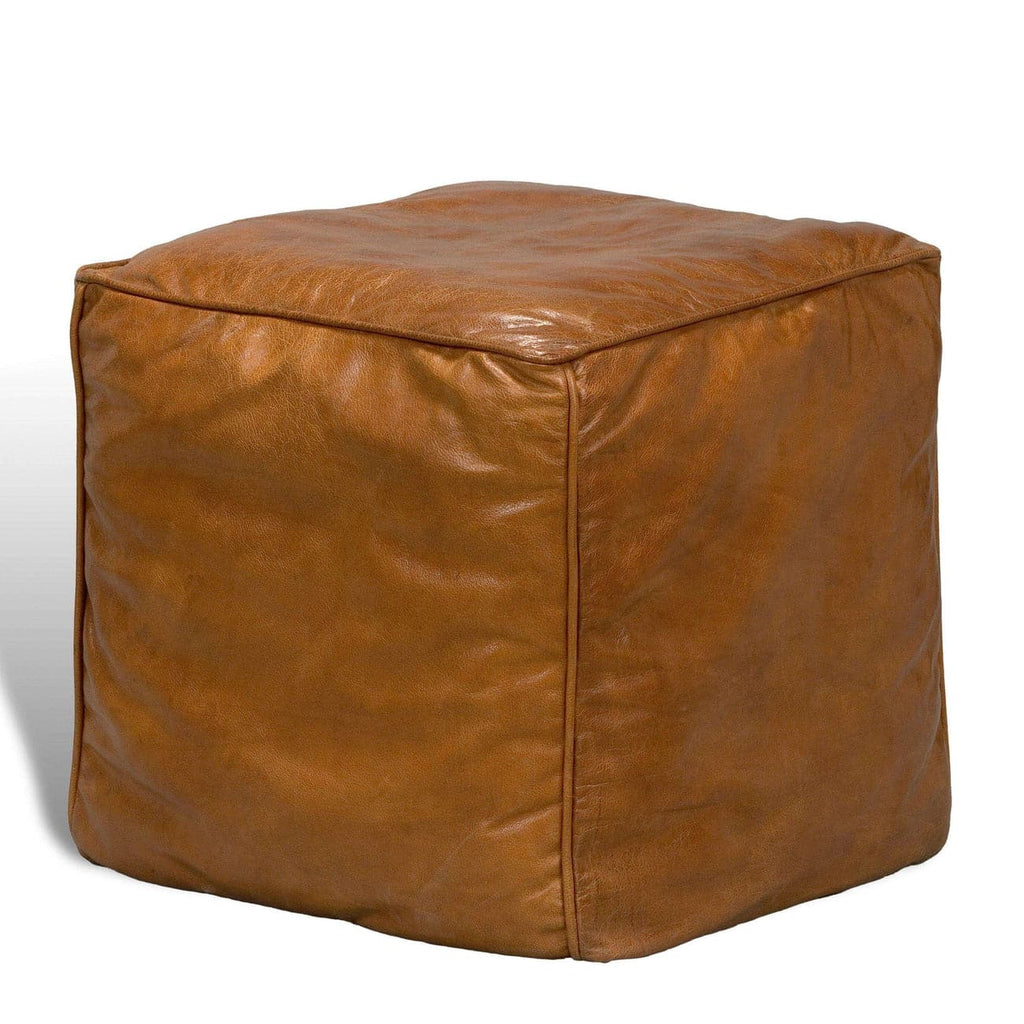 Leather Sitting Cube-SARREID-SARREID-29340-Stools & Ottomans-1-France and Son