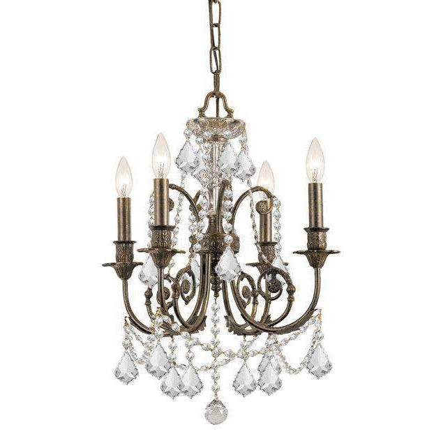Regis 4 Light Mini Chandelier-Crystorama Lighting Company-CRYSTO-5114-OS-CL-MWP-ChandeliersSilver-Clear Crystal-1-France and Son