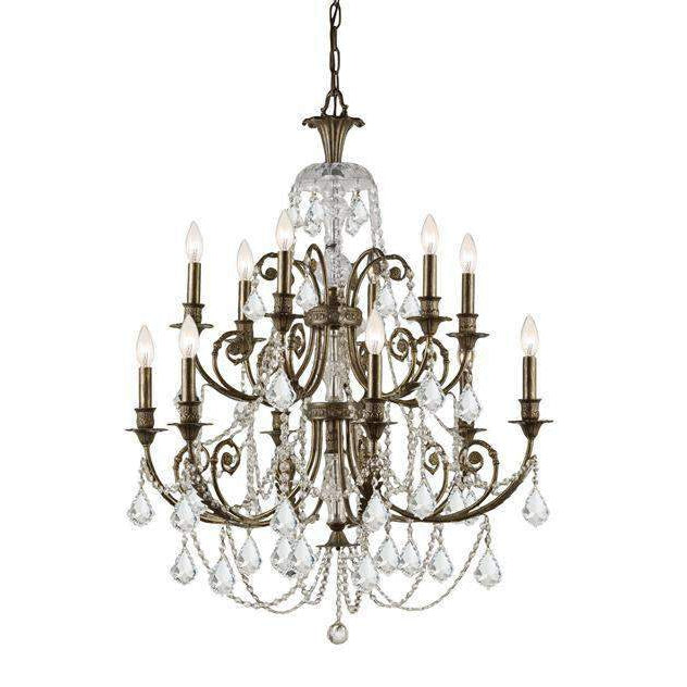 Regis 12 Light Chandelier-Crystorama Lighting Company-CRYSTO-5119-OS-CL-MWP-ChandeliersSilver-Clear Crystal-1-France and Son