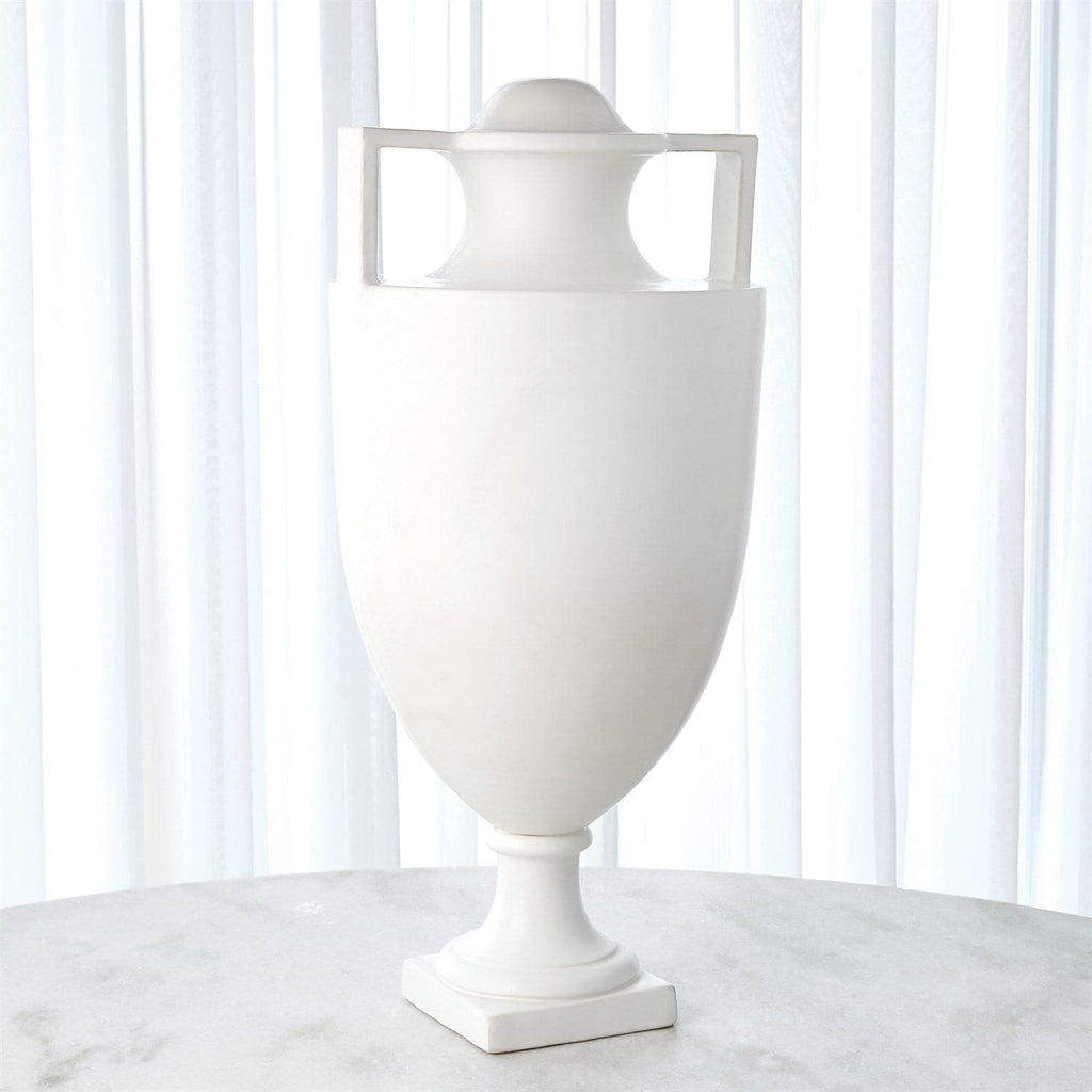 Square Handle Amphora Urn-Global Views-GVSA-3.31606-VasesMatte Black-1-France and Son