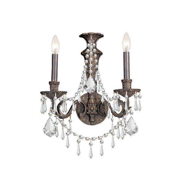 Vanderbilt 2 Light Bronze Sconce-Crystorama Lighting Company-CRYSTO-5162-EB-CL-MWP-Wall Lighting-1-France and Son