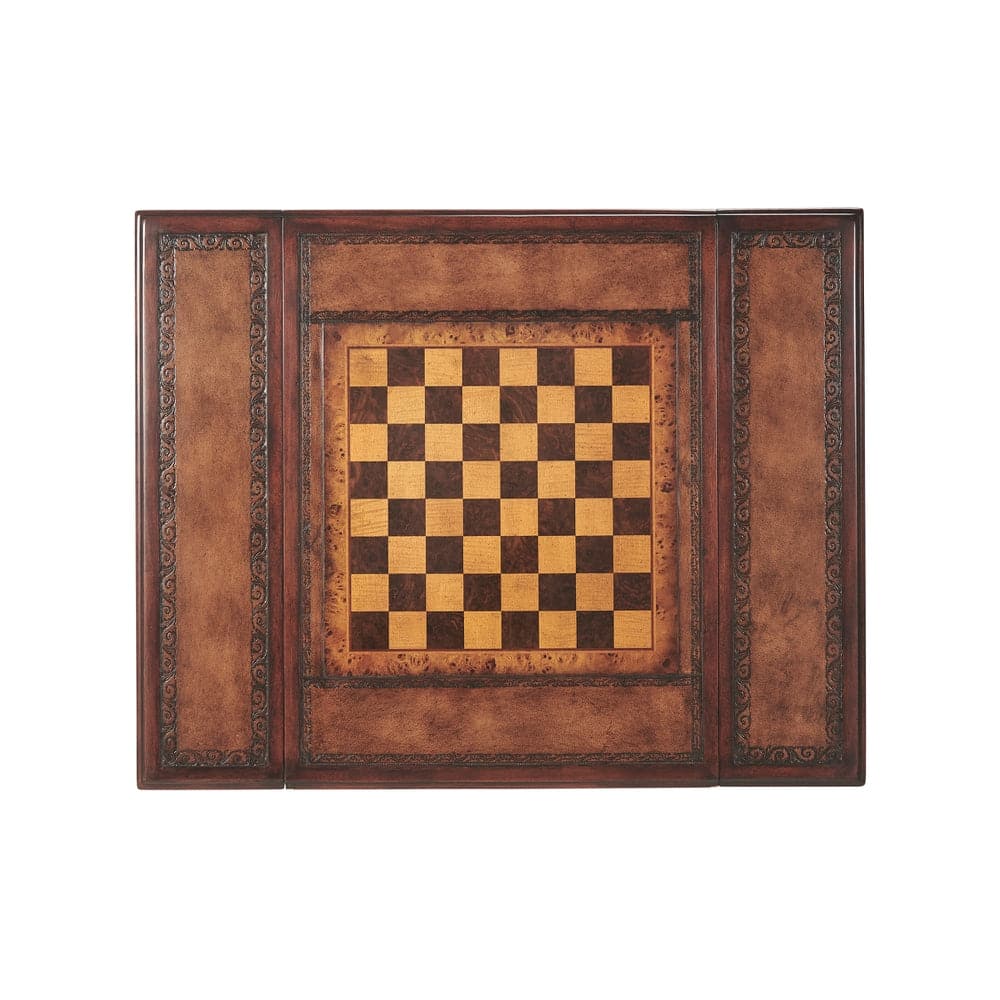 Spiral Turned Games Table-Theodore Alexander-THEO-5200-002BN-Game Tables-1-France and Son