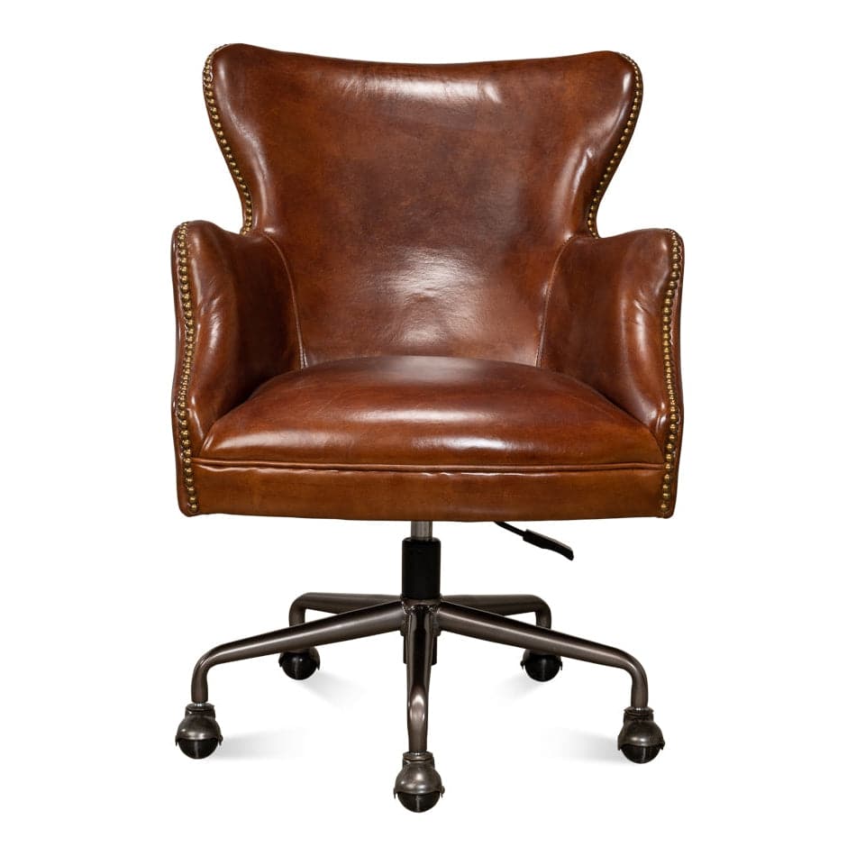 Andrew Jackson Desk Chair-SARREID-SARREID-30613-Task ChairsChateau Blue-3-France and Son