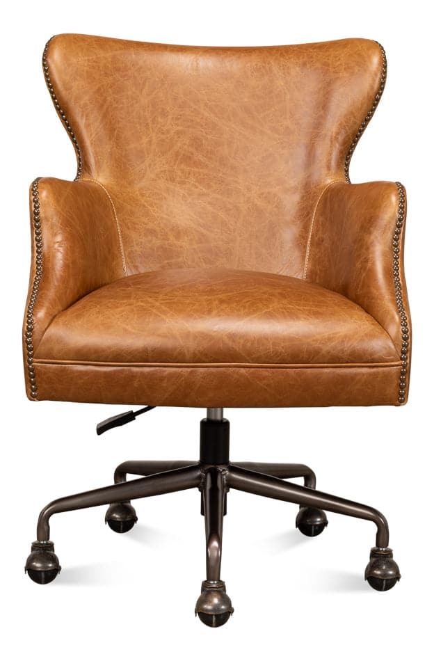 Andrew Jackson Desk Chair-SARREID-SARREID-30613-Task ChairsChateau Blue-3-France and Son