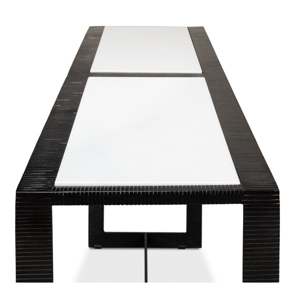 Ridged Iron Console Table-SARREID-SARREID-53427-Console TablesLarge-1-France and Son
