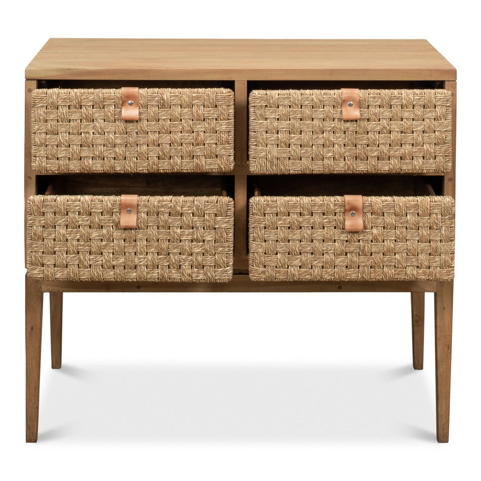 Woven Front Chest Of Drawers-SARREID-SARREID-53432-Dressers-1-France and Son