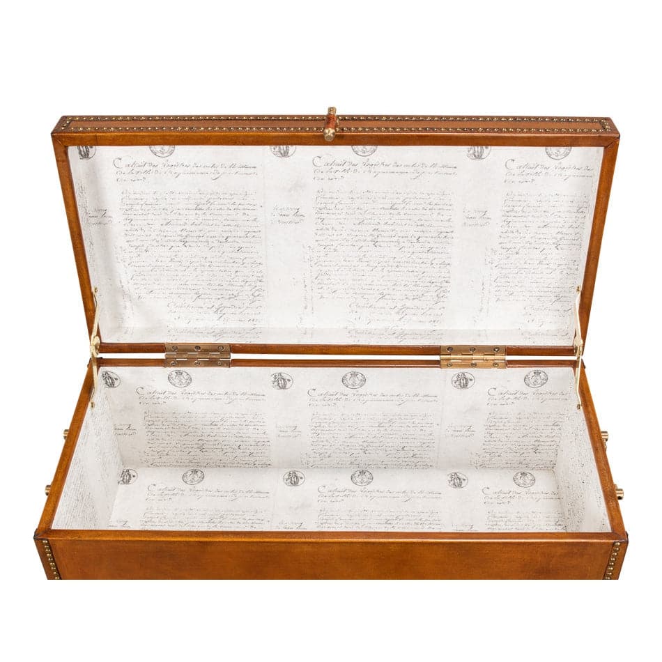 Remington Leather Box On Stand-SARREID-SARREID-53537-Baskets & Boxes-1-France and Son