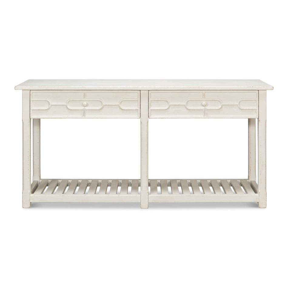 Isla Console Table - Antique White-SARREID-SARREID-53613-3-Console Tables-1-France and Son