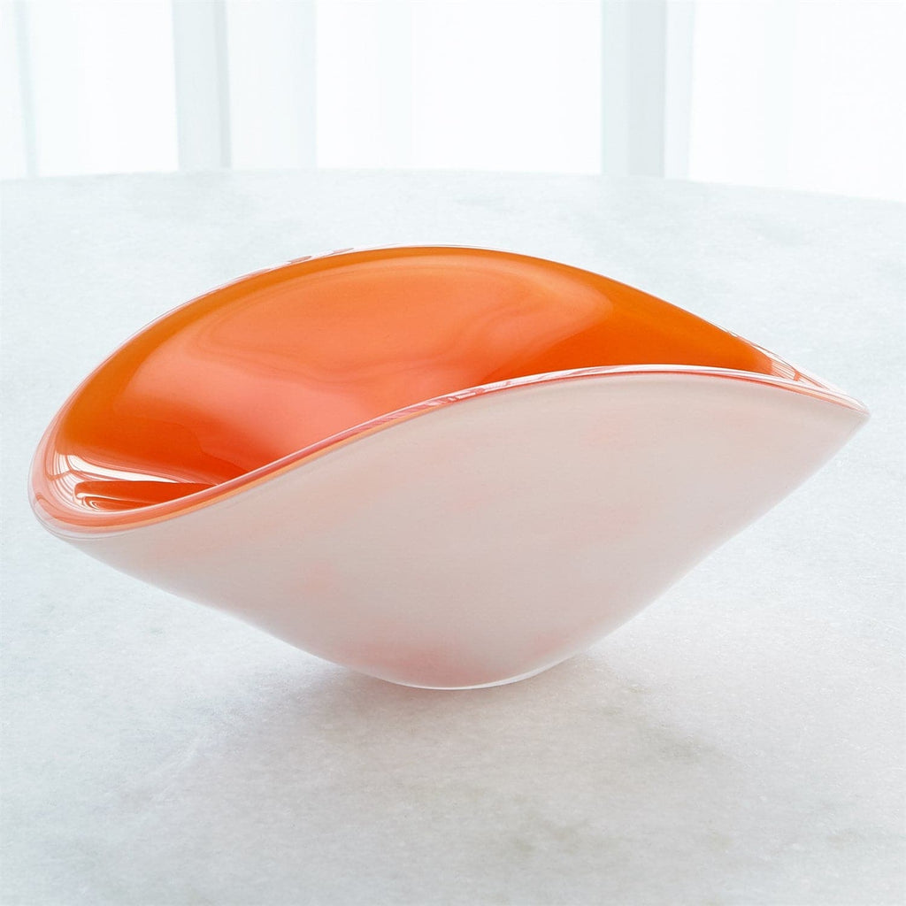 Pinched Cased Glass Bowl-Global Views-GVSA-6.60565-BowlsOrange-1-France and Son