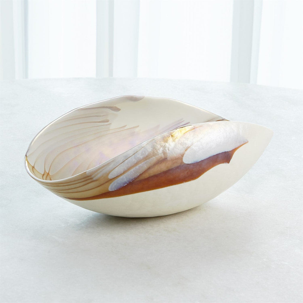 Oval Bowl and Centerpiece Charger-Global Views-GVSA-3.31626-BowlsIvory/Amber-Bowl-1-France and Son