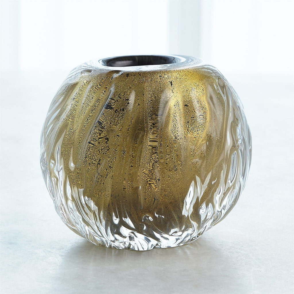 Round Swirl Vase - Green Gold-Global Views-GVSA-3.31697-Vases-1-France and Son