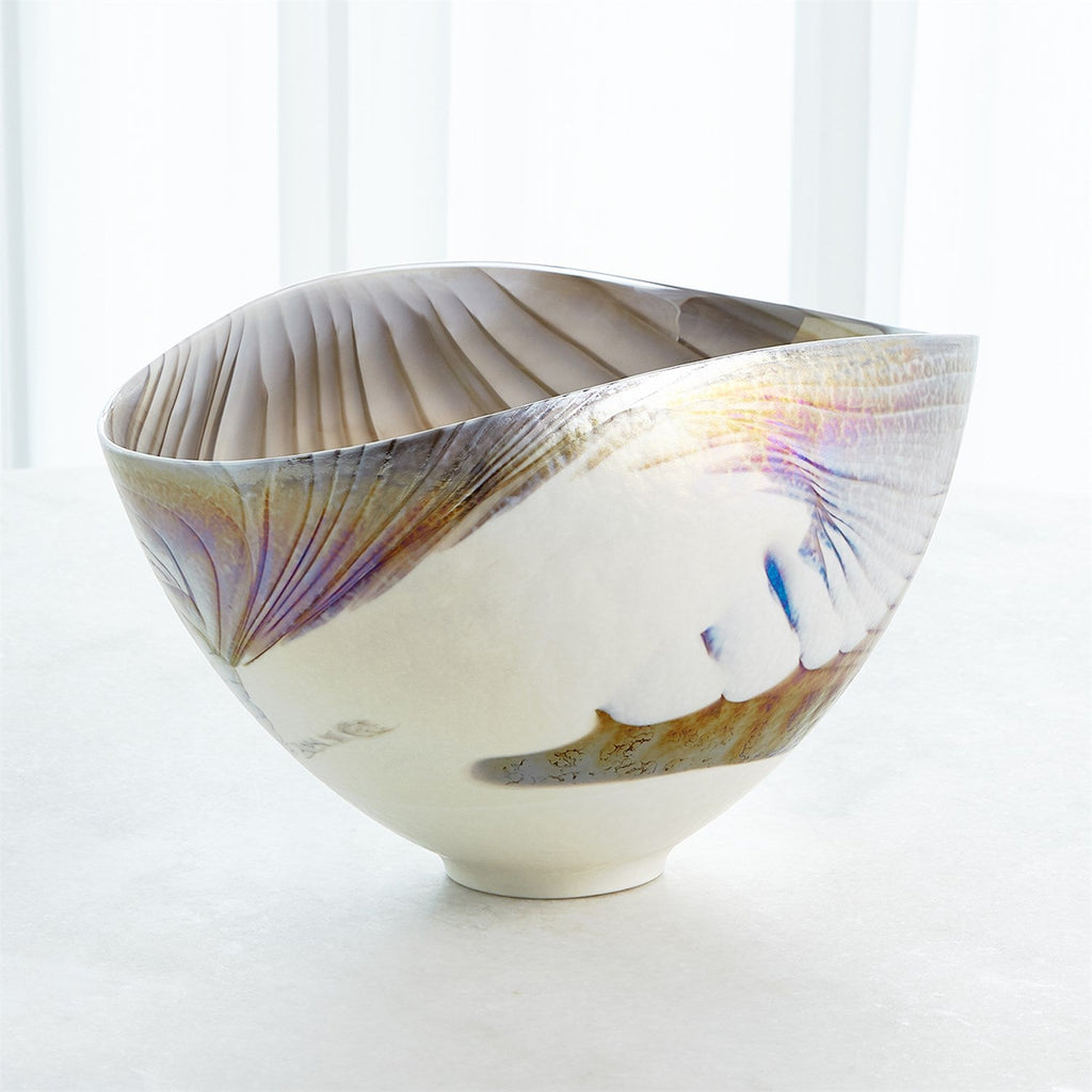 Oval Bowl and Centerpiece Charger-Global Views-GVSA-3.31626-BowlsIvory/Amber-Bowl-1-France and Son
