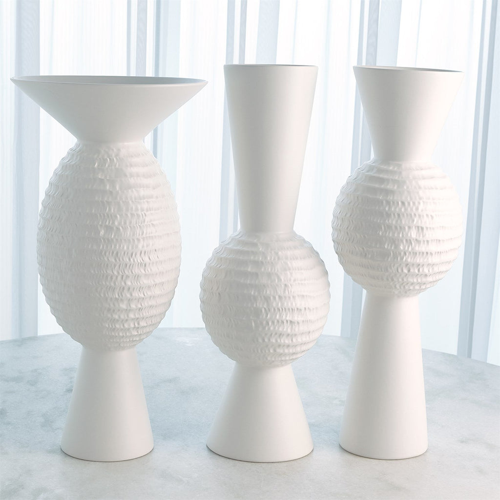Chiseled Orb Vase-Global Views-GVSA-1.10812-VasesLarge-High Chiseled Orb Vase-1-France and Son
