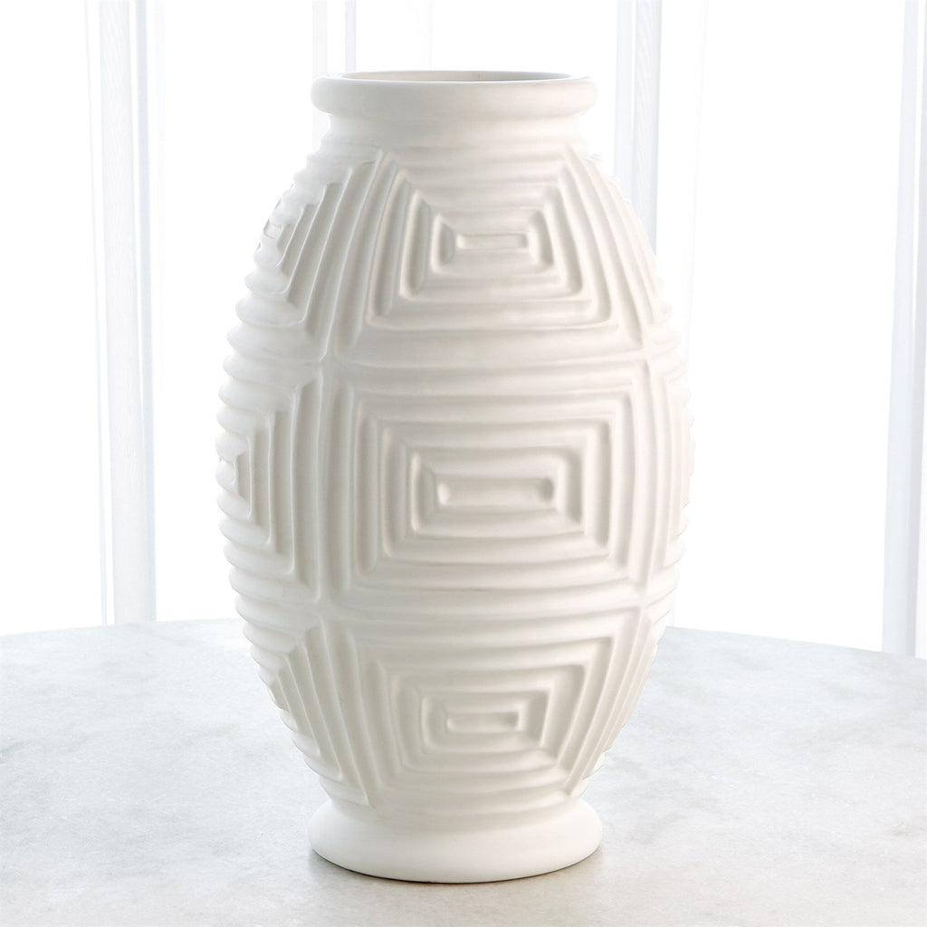 Maze Vase - Matte White - Tall-Global Views-GVSA-3.31672-Vases-1-France and Son
