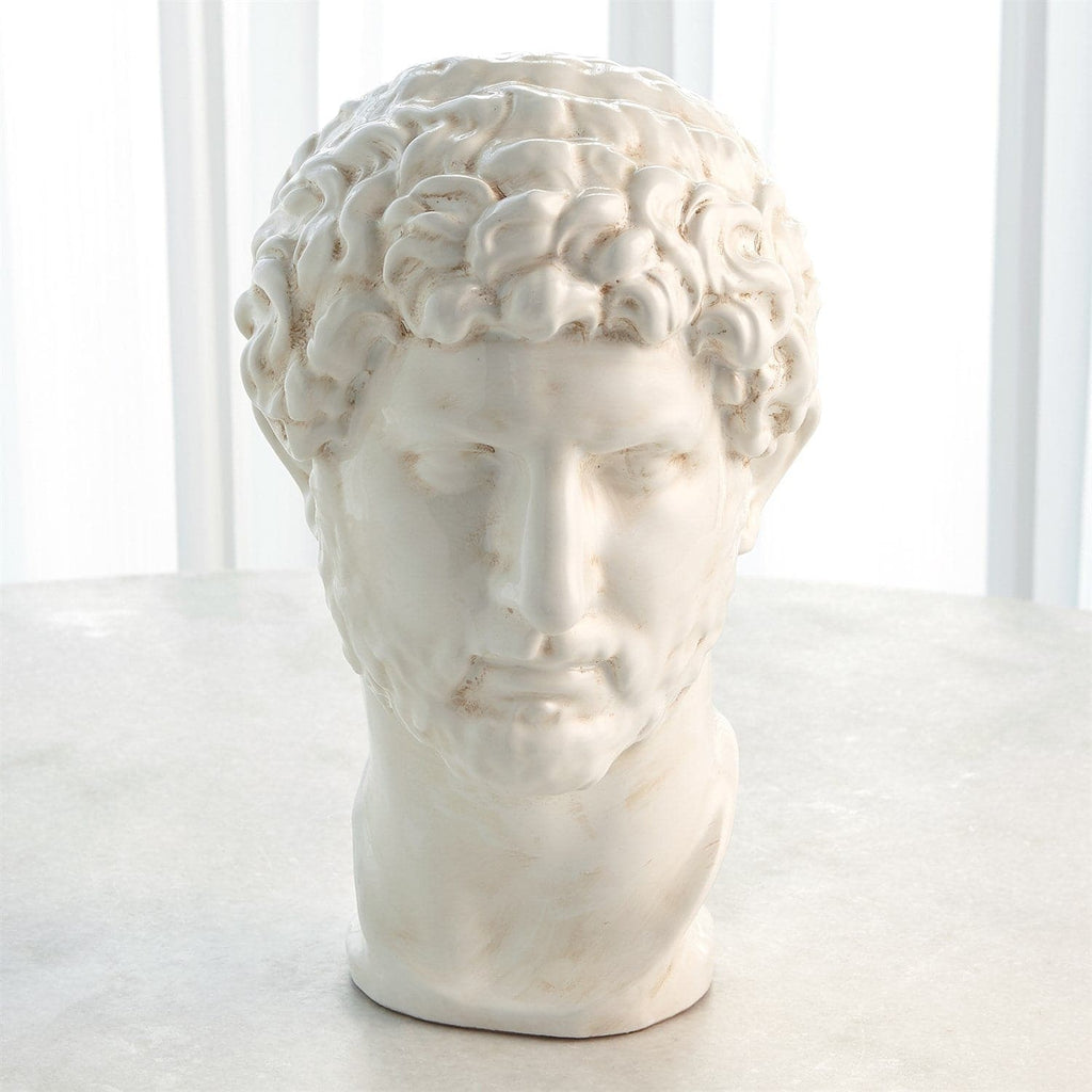 Hadrian Bust - White Glaze-Global Views-GVSA-3.31687-Decorative Objects-1-France and Son