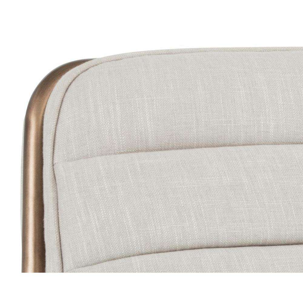 Lincoln Lounge Chair - Rustic Bronze - Beige Linen Fabric-Sunpan-SUNPAN-102584-Lounge Chairs-1-France and Son