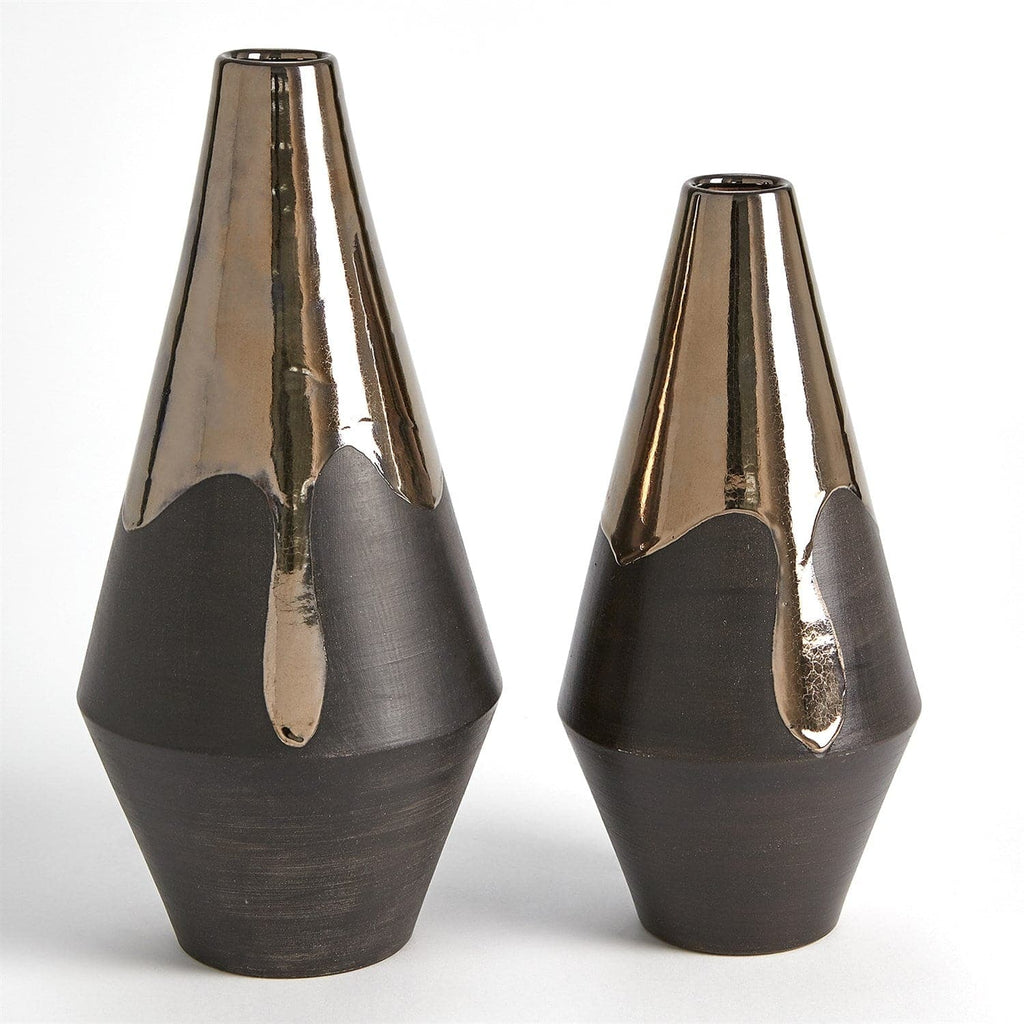 Gilded Dip Vase - Platinum Bottom-Global Views-GVSA-7.30205-Vases-1-France and Son