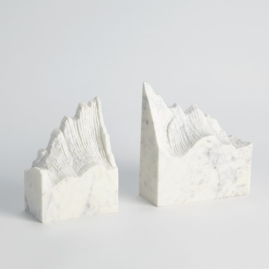 Pair Mountain Summit Bookends - Grey Marble-Global Views-GVSA-7.91464-Bookends-1-France and Son