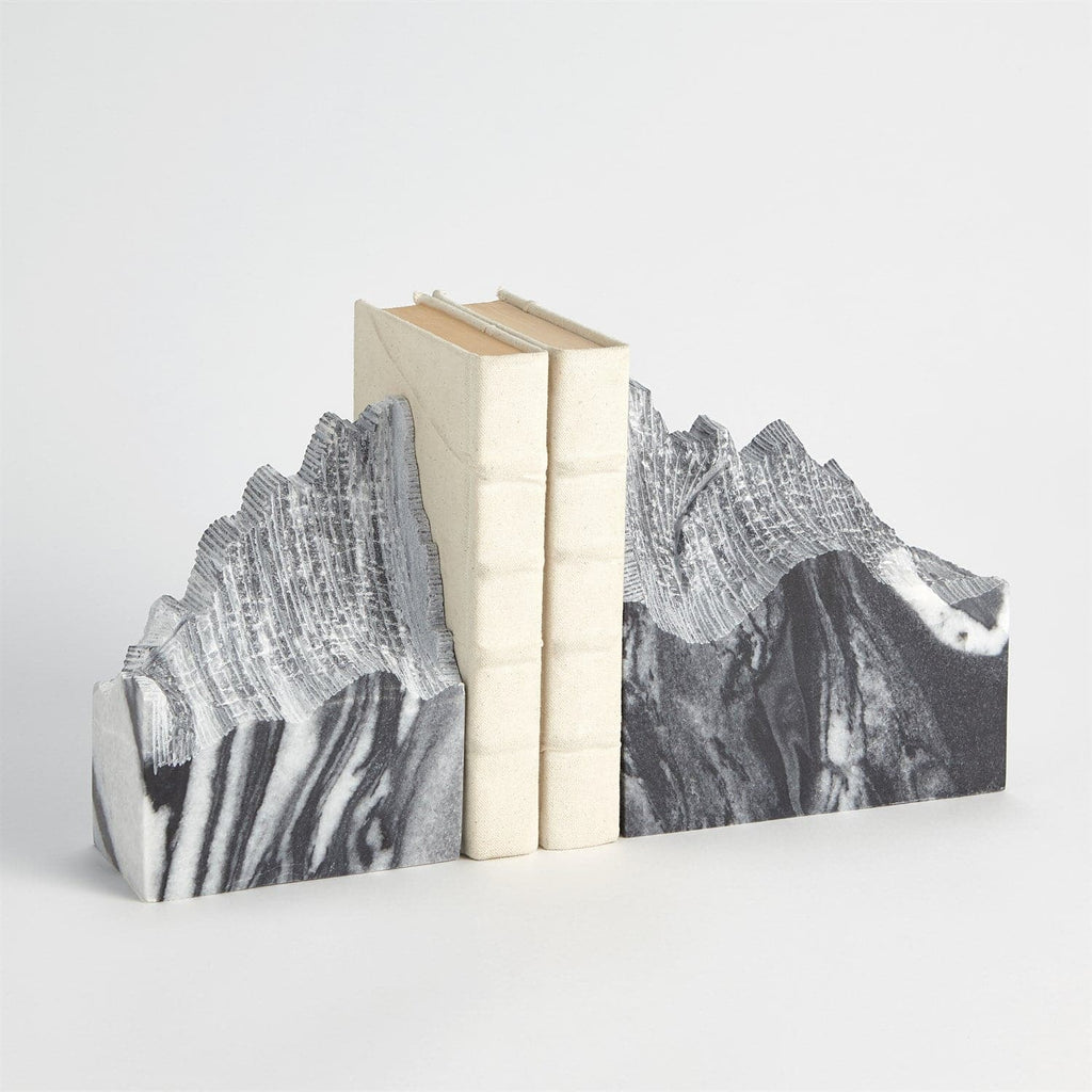 Pair Mountain Summit Bookends - Grey Marble-Global Views-GVSA-7.91464-Bookends-1-France and Son